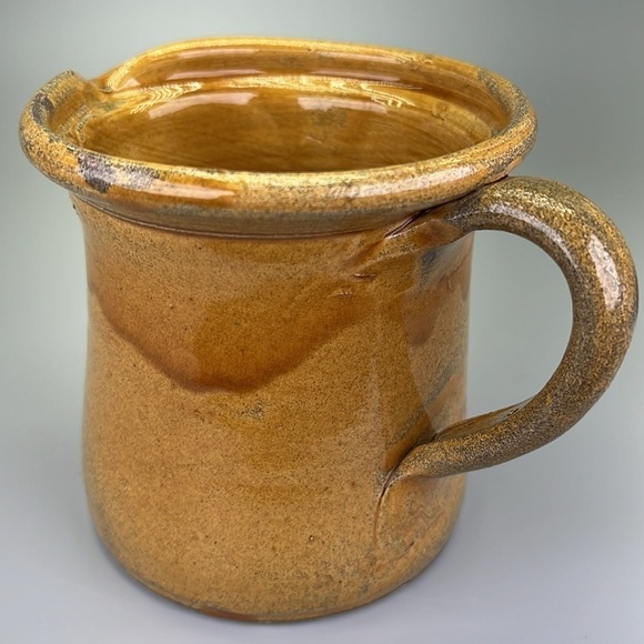 Studio Pottery Yellow Glaze Pitcher - Picture 9 of 10
